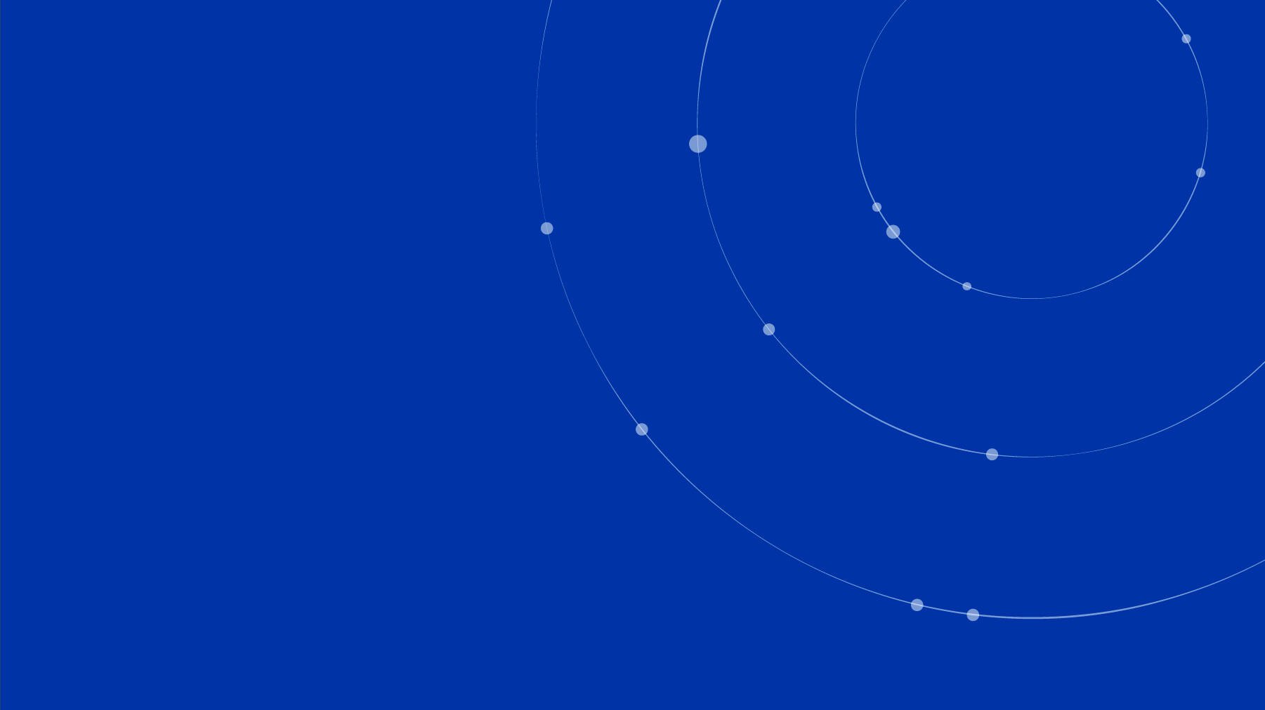 Blue background with several planetary-like rings